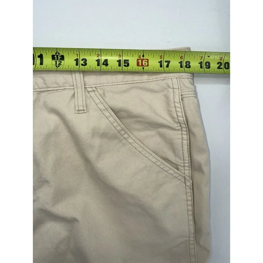 Lucky Brand Canvas Cargo Pants Men Size 36x32 Beige Y2K Skate